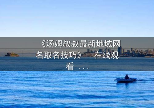 《汤姆叔叔最新地域网名取名技巧》- 在线观看 - 揭开网络身份背后的惊天秘密