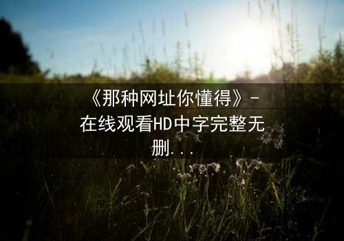 《那种网址你懂得》- 在线观看HD中字完整无删 - 当秘密链接打开,命运悄然失控