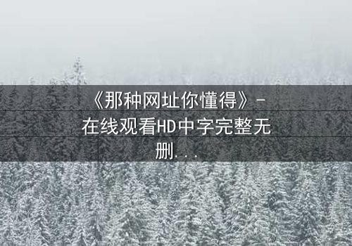 《那种网址你懂得》- 在线观看HD中字完整无删 - 当秘密链接成为致命陷阱
