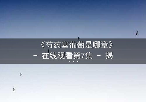 《芍药塞葡萄是哪章》- 在线观看第7集 - 揭开宫廷秘闻的惊心一幕