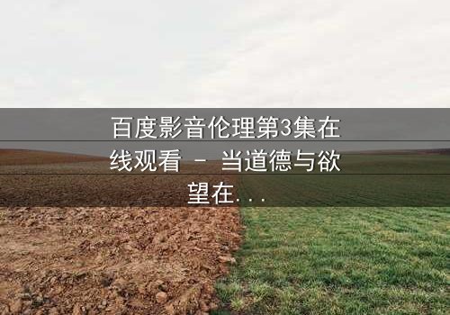 百度影音伦理第3集在线观看 - 当道德与欲望在数字时代激烈碰撞