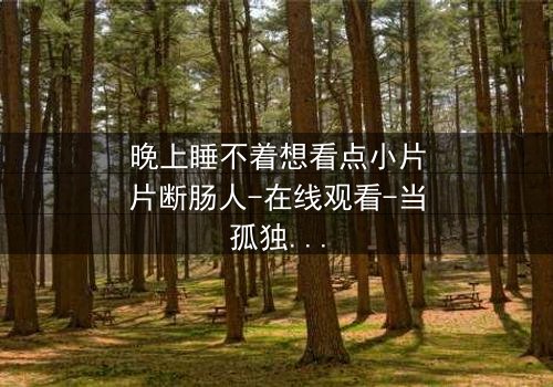 晚上睡不着想看点小片片断肠人-在线观看-当孤独的夜晚遇上破碎的心