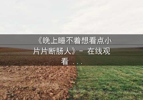 《晚上睡不着想看点小片片断肠人》- 在线观看 - 深夜里的情感风暴