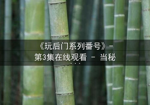 《玩后门系列番号》- 第3集在线观看 - 当秘密成为生存的唯一筹码