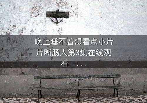 晚上睡不着想看点小片片断肠人第3集在线观看 - 深夜孤独者的情感救赎,你敢点开吗?