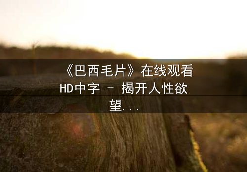 《巴西毛片》在线观看HD中字 - 揭开人性欲望的隐秘风暴